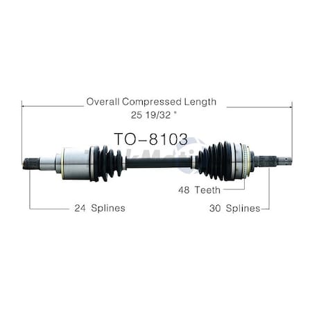 Surtrack Axle Cv Axle Shaft, To-8103 TO-8103